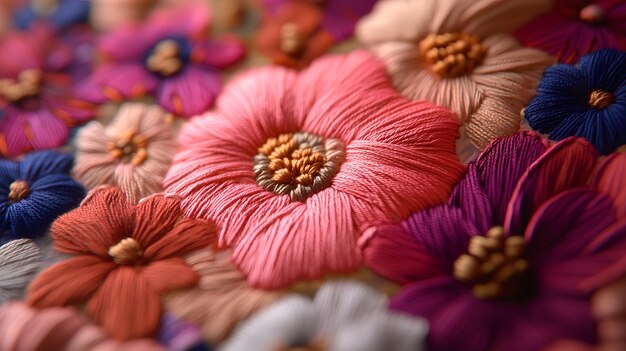 broderie colorată pe pânză